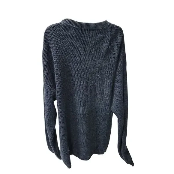 VTG St Johns Bay Sweater Mens XL Tall Cotton Blue Navy Chunky Knit Oversized - Picture 3 of 3